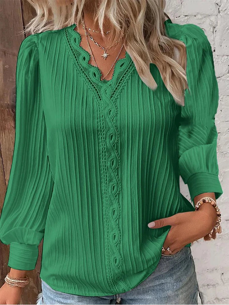 Soraya™ – LONG-SLEEVE V-NECK BLOUSE