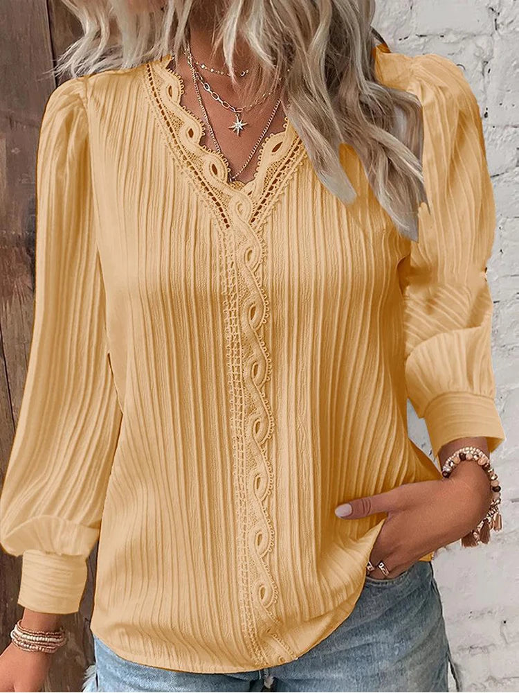 Soraya™ – LONG-SLEEVE V-NECK BLOUSE
