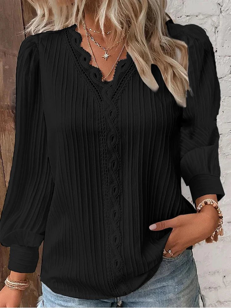 Soraya™ – LONG-SLEEVE V-NECK BLOUSE