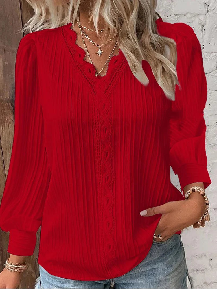 Soraya™ – LONG-SLEEVE V-NECK BLOUSE