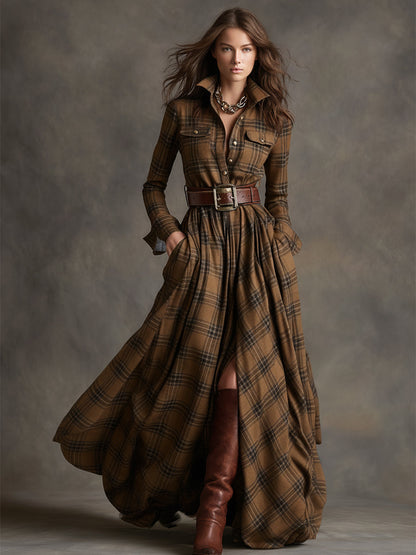 Giulietta - Maxi Check Shirt Dress
