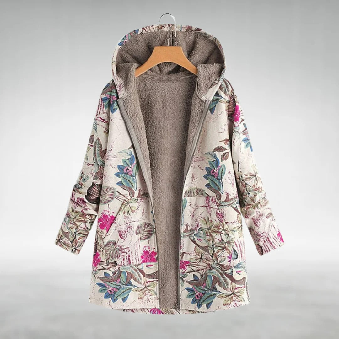 Fleural™ - Stylish Floral Fleece Jacket