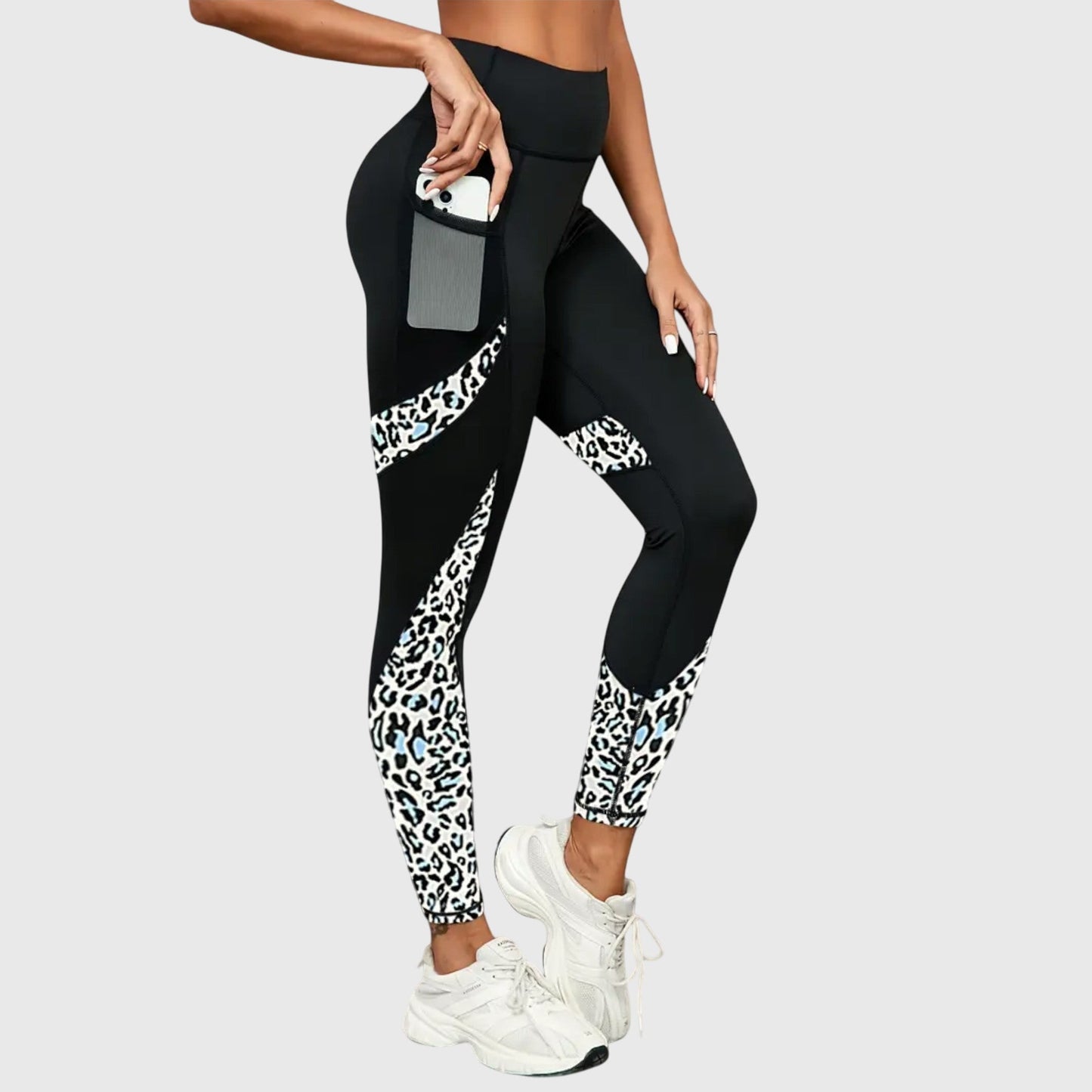 Andrea | High-Waisted Leopard Print Training Trousers