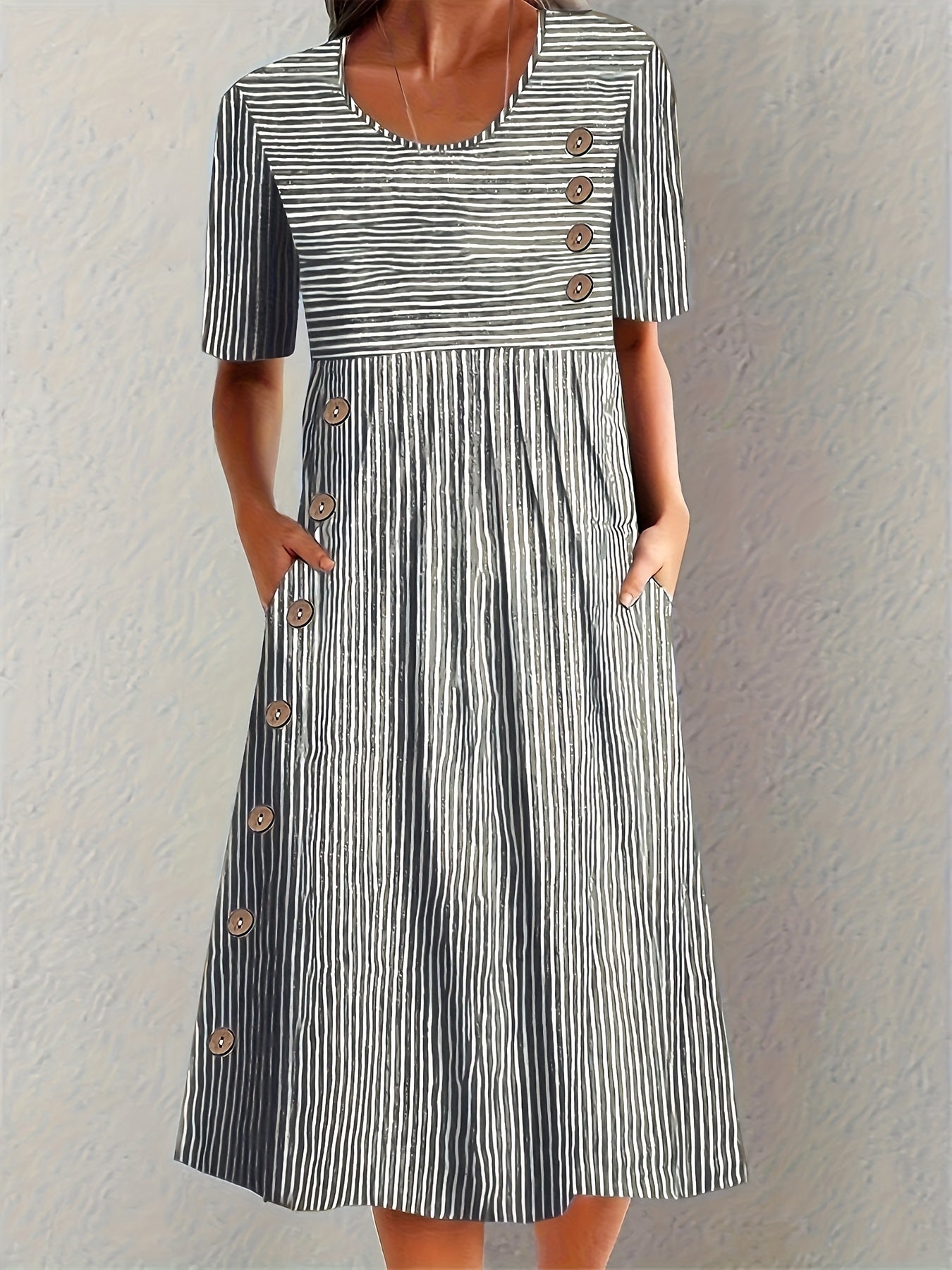 Sofia™ - STRIPED SUMMER DRESS WITH A FLATTERING SILHOUETTE