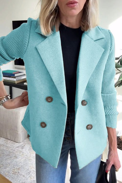 Amora - Elegant Blazer with Knitted Sleeves
