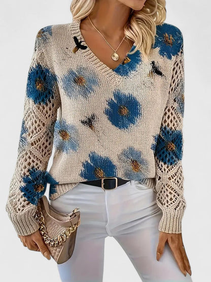 Sadie™ - ELEGANT SWEATER WITH FLORAL PATTERN