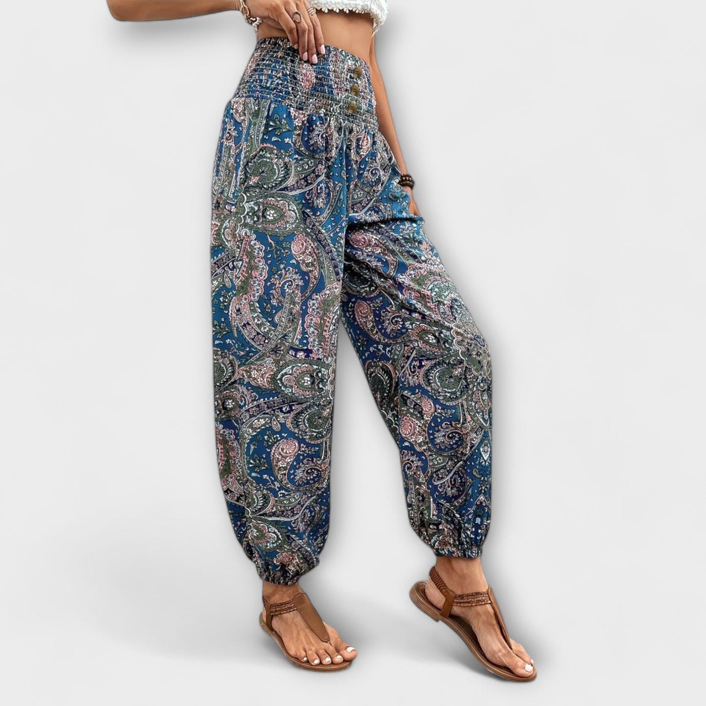 Vanessa | Trousers with Ethnic Graphic