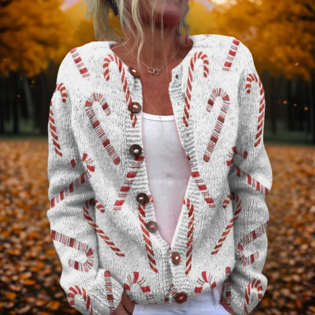 CARLA | Festive Candy Cardigan
