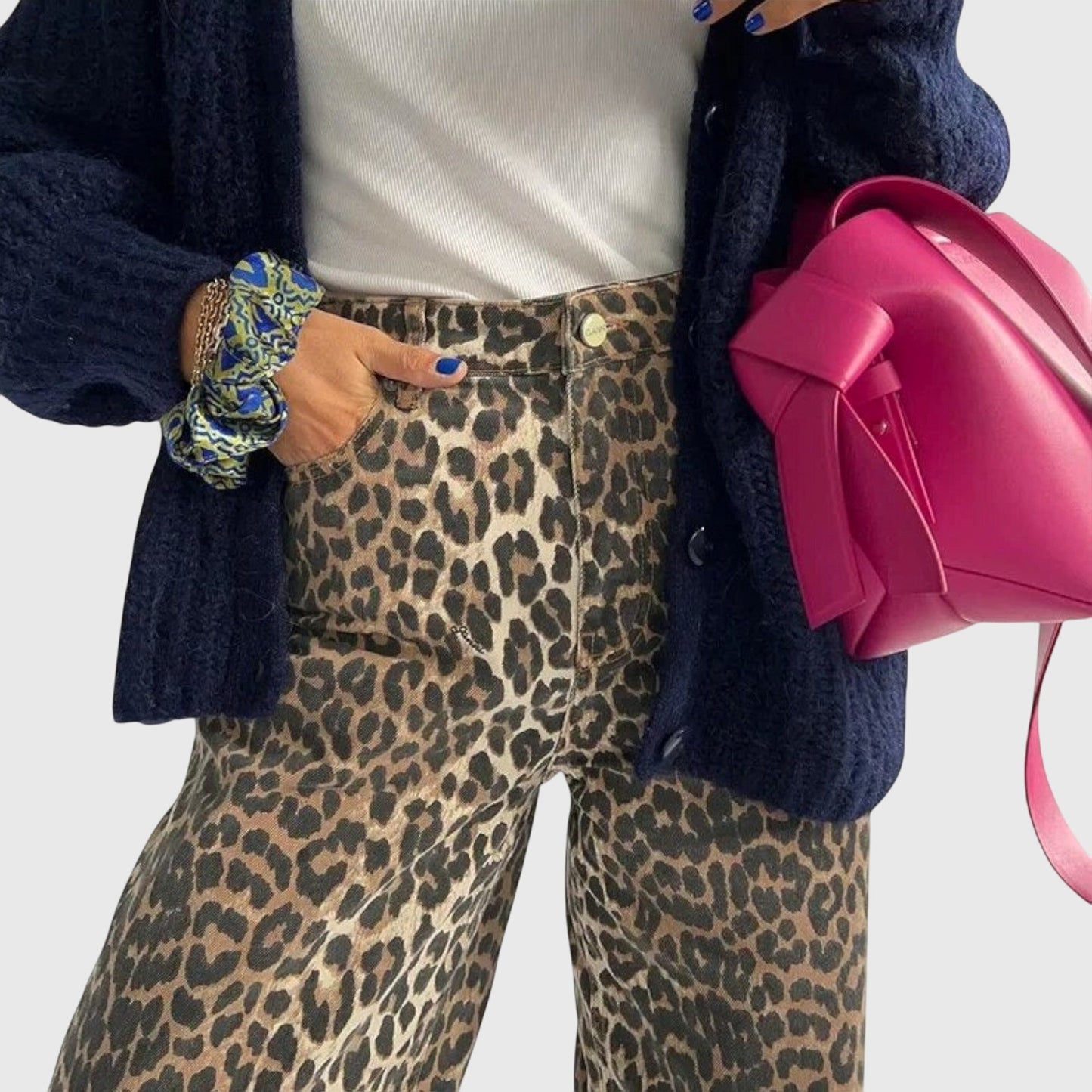 Grace | Vintage Jeans with Leopard Print