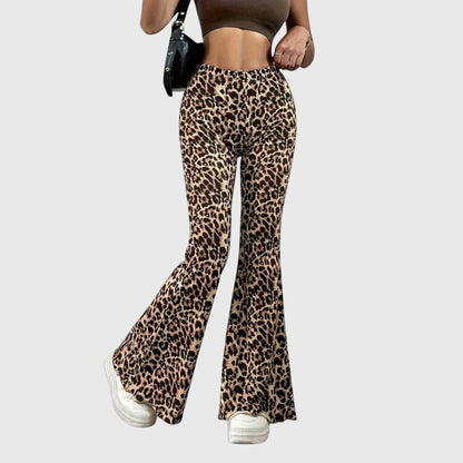Emily | Leopard Bootcut Trousers