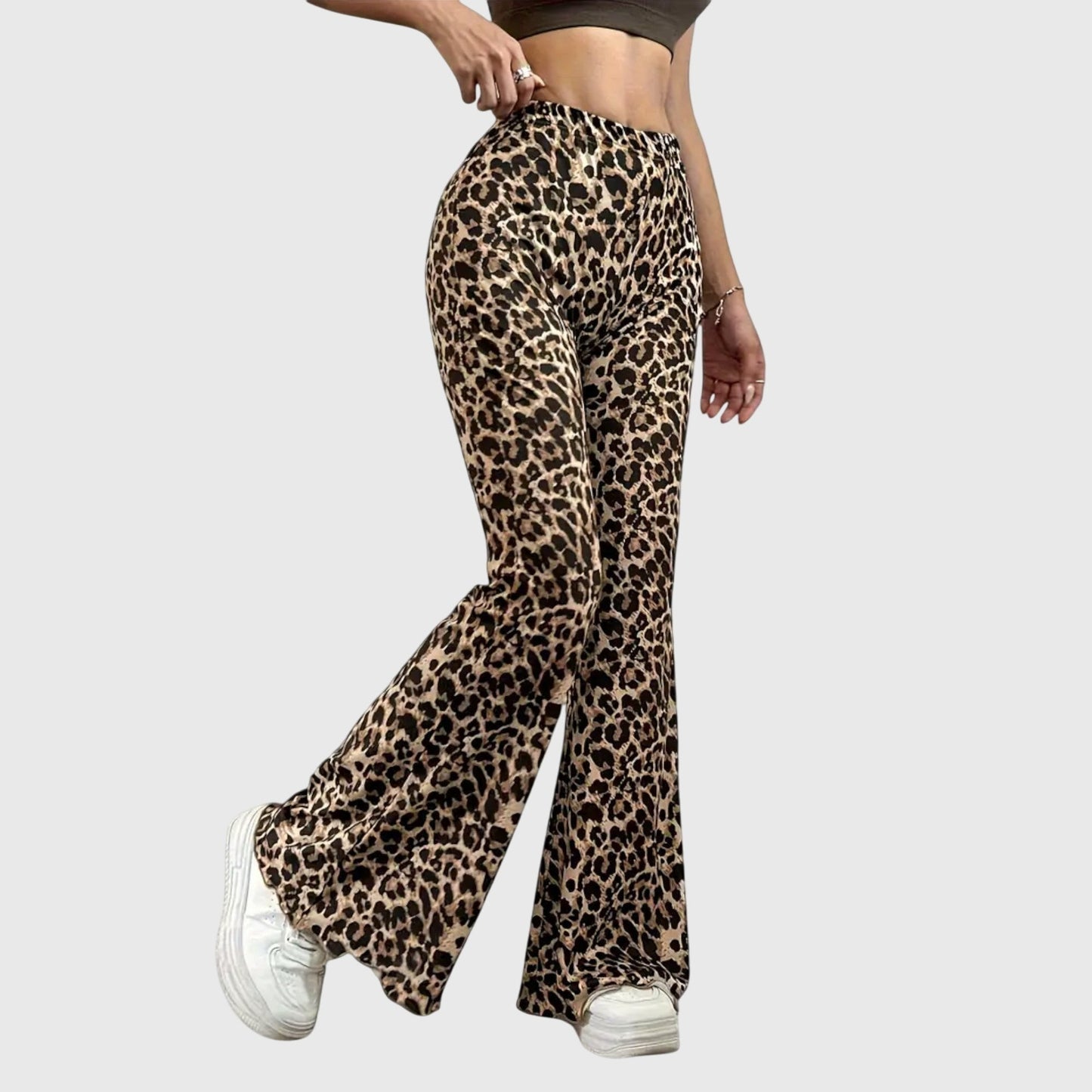 Emily | Leopard Bootcut Trousers