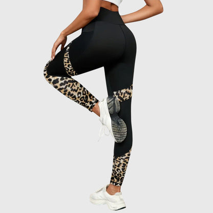 Andrea | High-Waisted Leopard Print Training Trousers