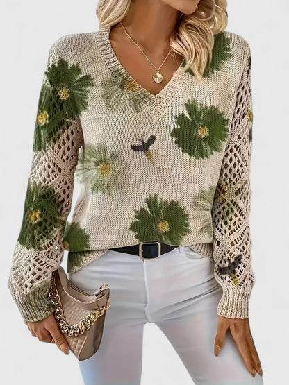 Sadie™ - ELEGANT SWEATER WITH FLORAL PATTERN