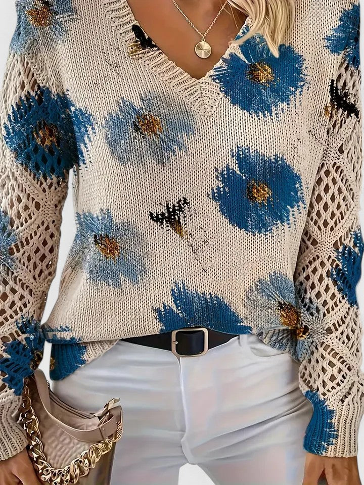 Sadie™ - ELEGANT SWEATER WITH FLORAL PATTERN